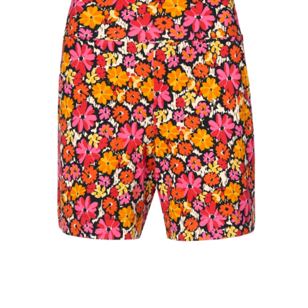 CAbi Floral Bike Shorts - Pink, Orange, Yellow